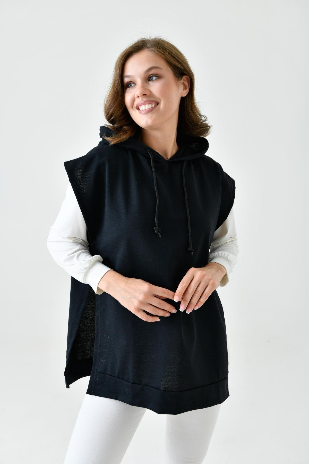 minimal tasarım siyah tunik tesettür kadın tunik modelleri