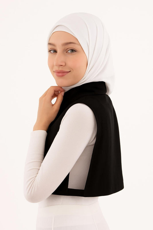 Fully Covered Fisherman's Ribbed Neck Collar - Black