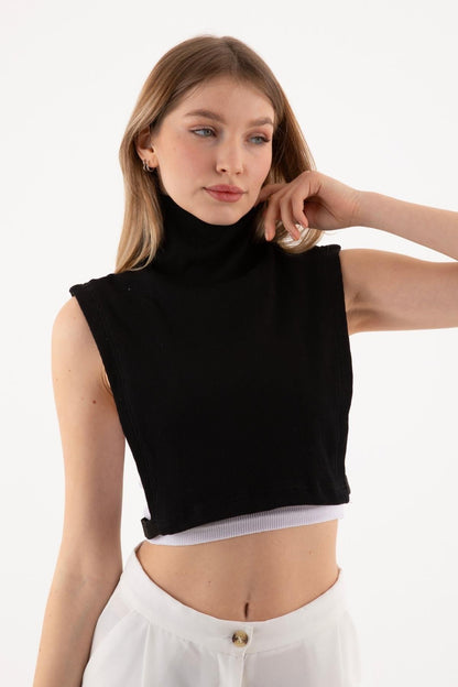 طوق رقبة مضلع مغطى بالكامل للصيادين - أسود