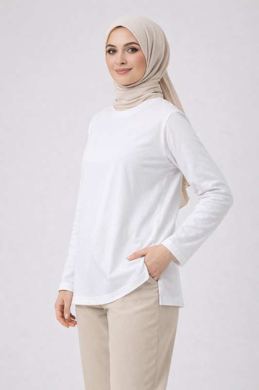 Long-Sleeved Tunic (Bandana Included) - White
