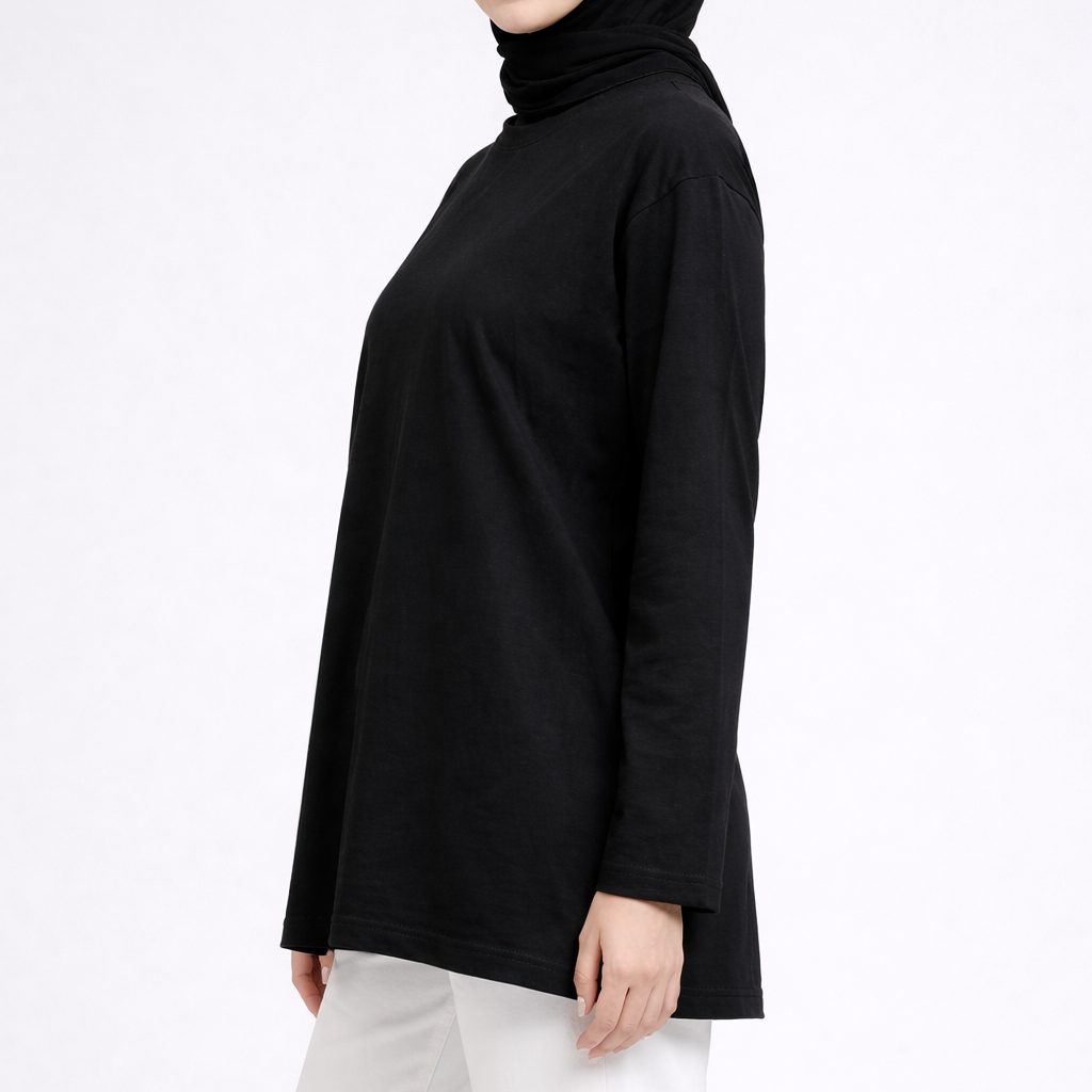Uzun tesettür tunik rahat kesim kadın tunik modelleri