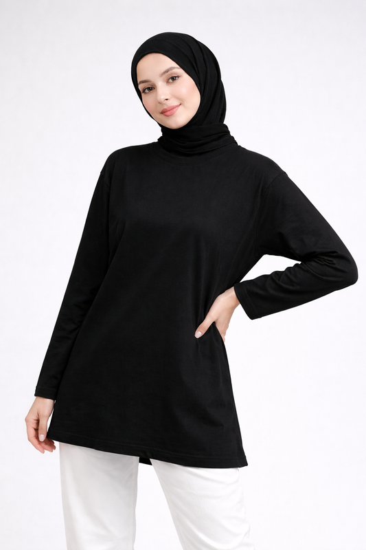 Long-Sleeved Tunic (Bandana Included) - Black
