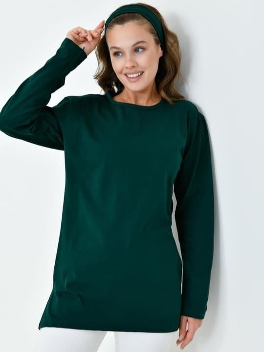 Yeni sezon tesettür tunik modelleri düz renk uzun tunik