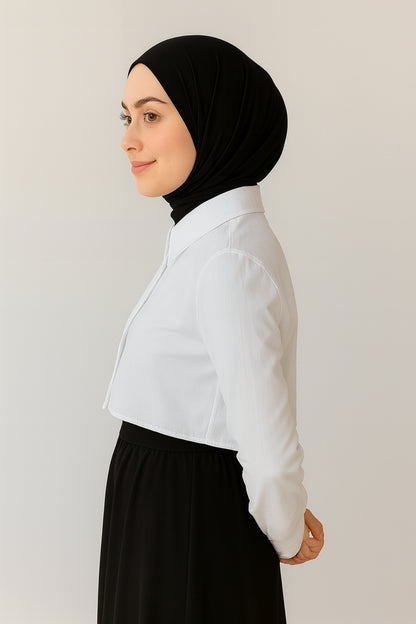 Shirt Sleeve Half Shirt - White