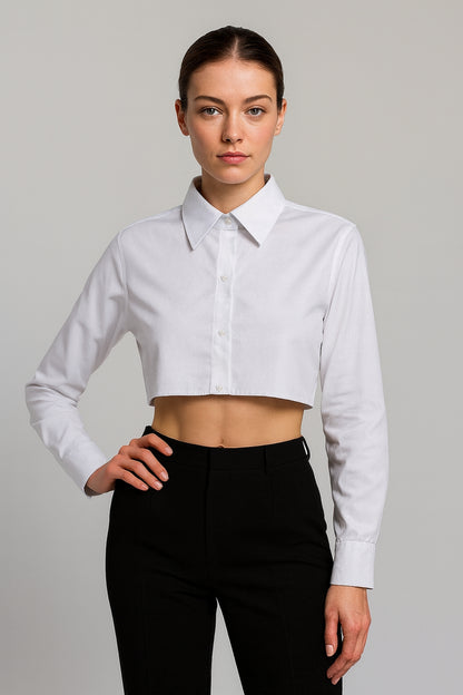 Shirt Sleeve Half Shirt - White